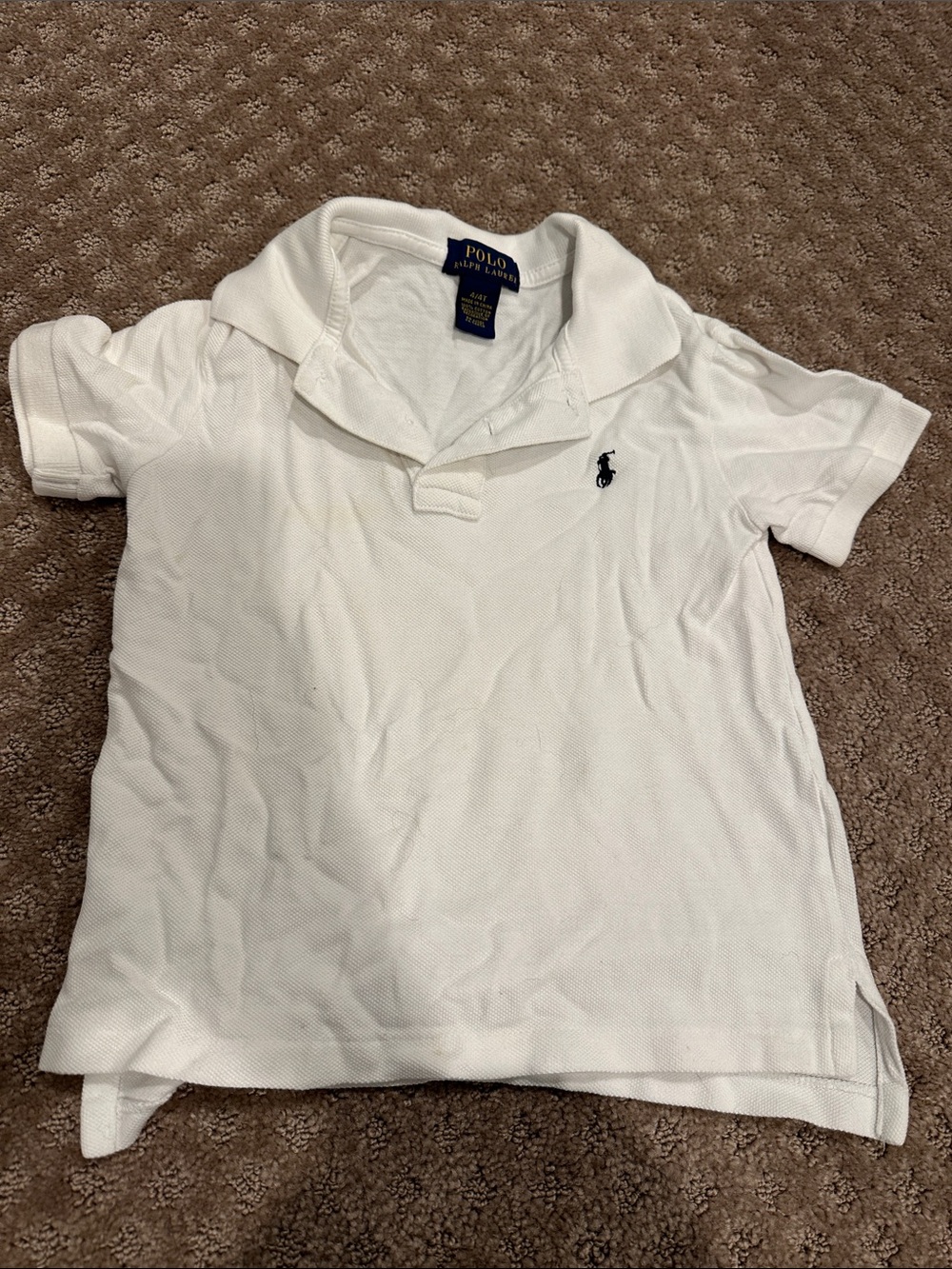 Polo by Ralph Lauren White Short-Sleeve Kids Polo with Navy Pony